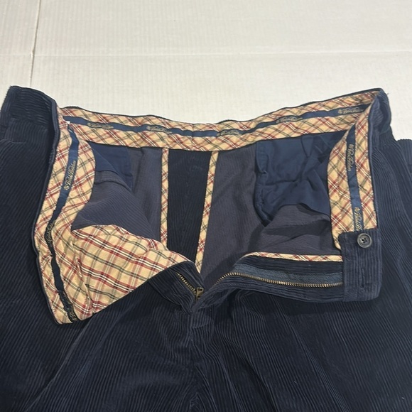 Brooks Brothers Elliot dark navy Pants pockets front back 100 % cotton corduroy - Picture 12 of 12